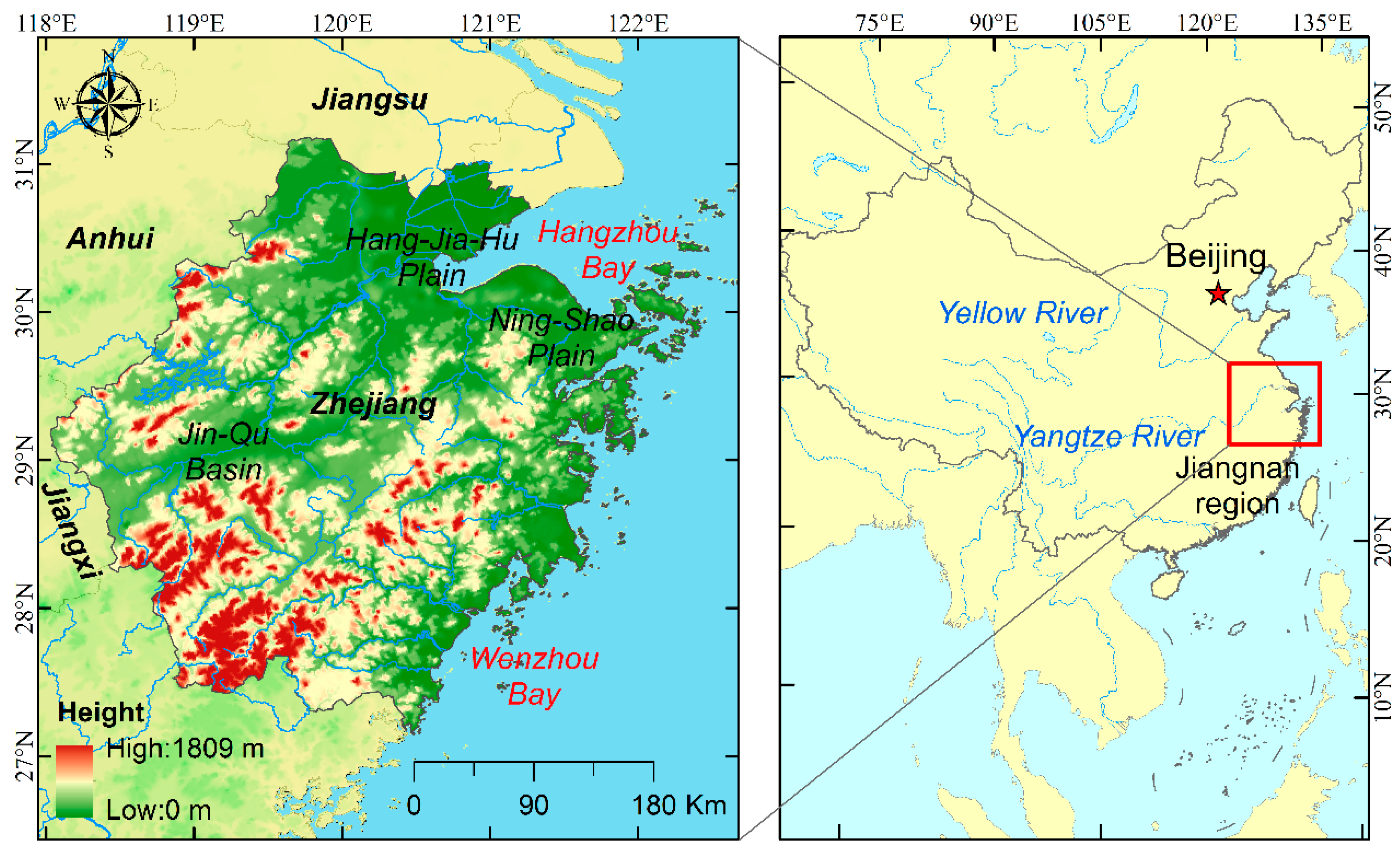 Карта zhejiang china