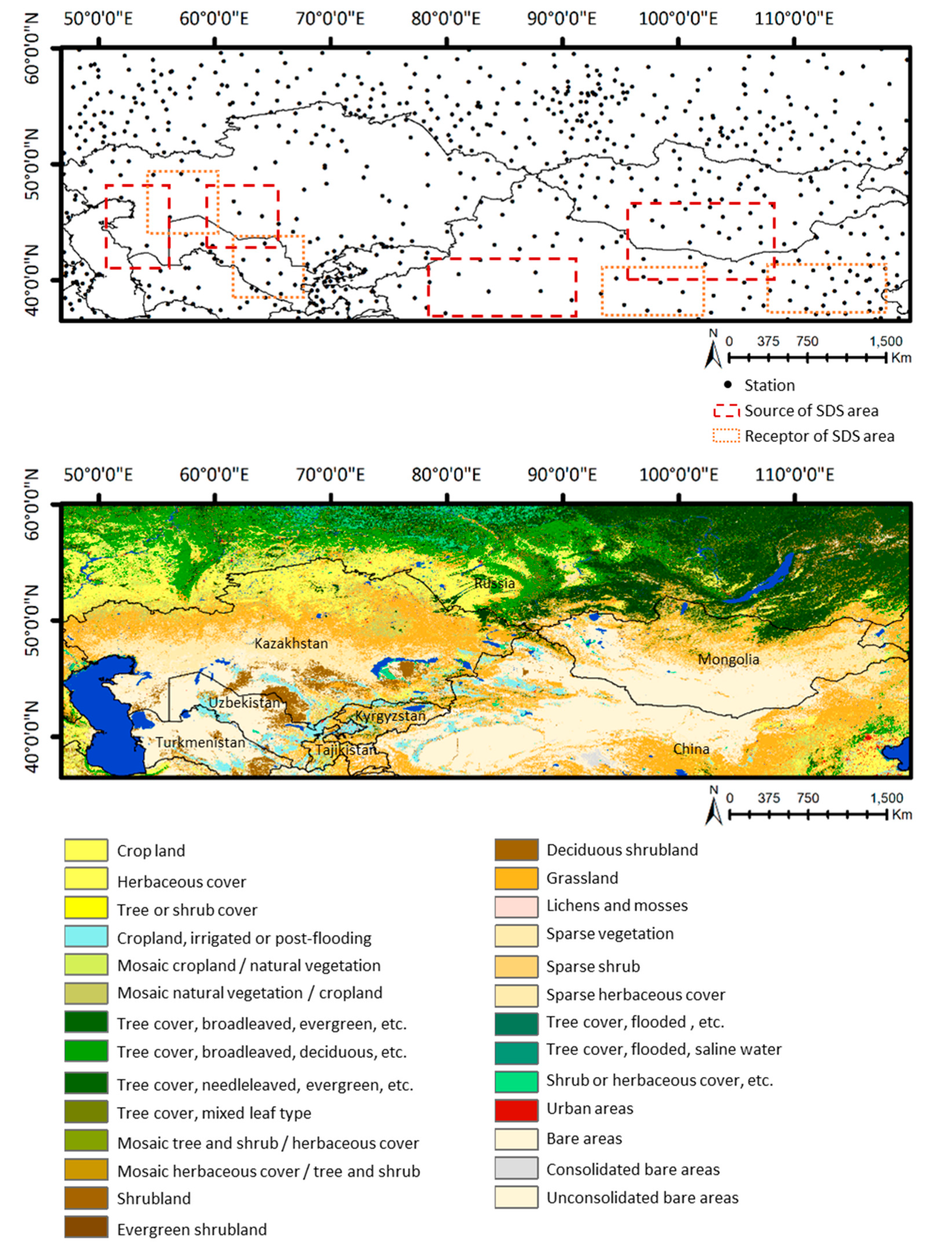 Sustainability | Free Full-Text | Applicability Analysis of Vegetation  Condition and Dryness for Sand and Dust Storm (SDS) Risk Reduction in SDS  Source and Receptor Region | HTML