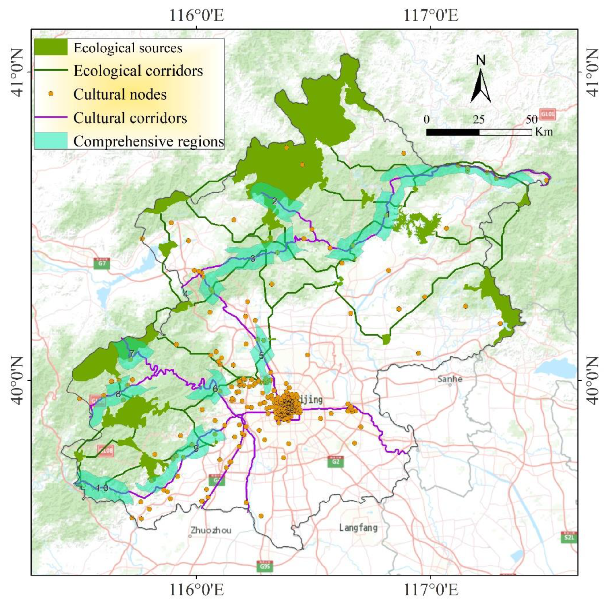 Sustainability | Free Full-Text | Delineating an Integrated Ecological and  Cultural Corridor Network: A Case Study in Beijing, China | HTML