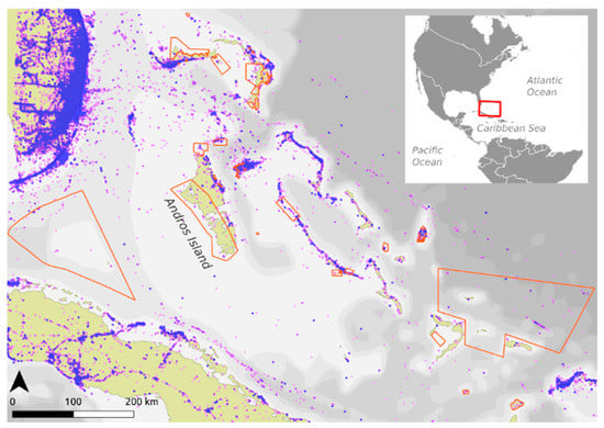 Map of Andros showing the study site on the north part of North