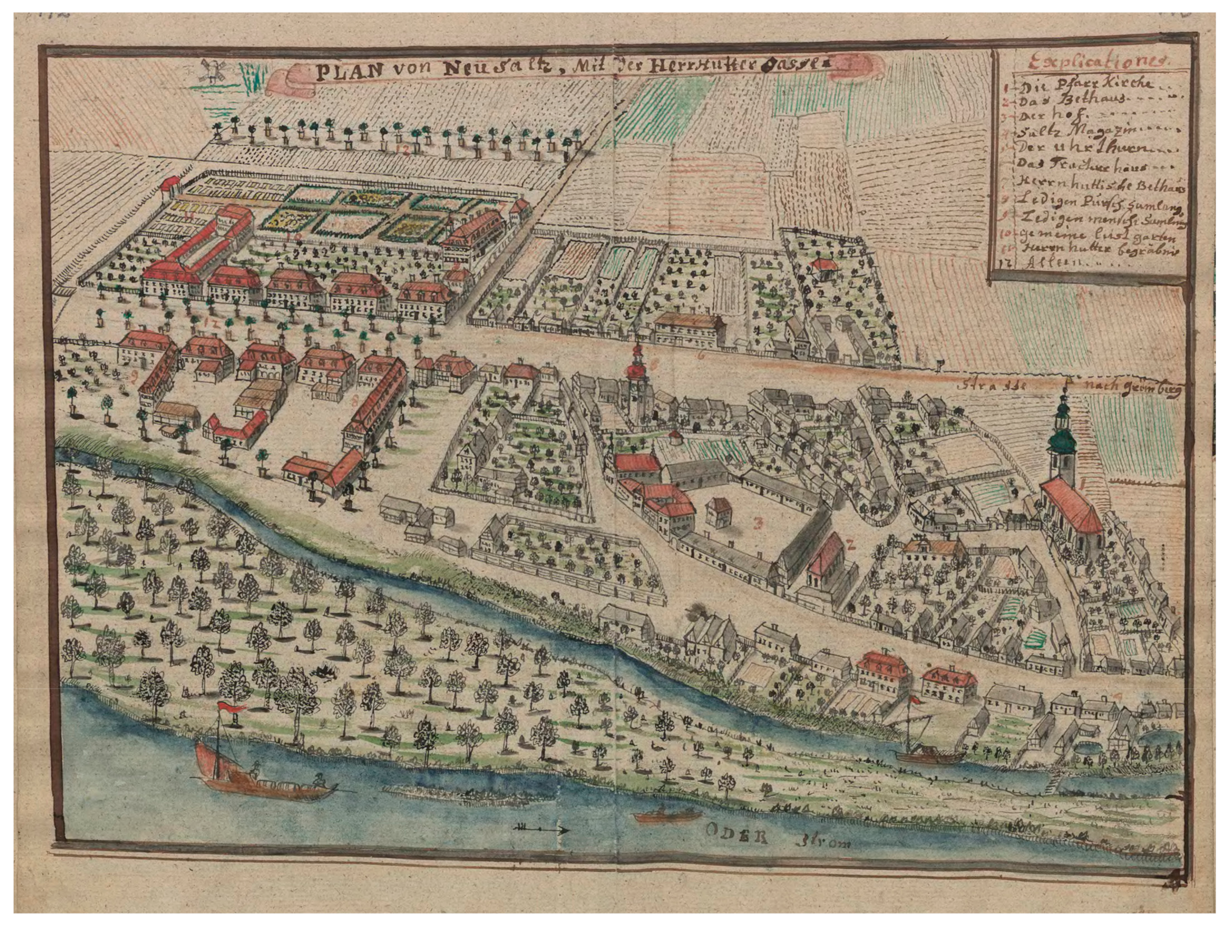 c 1650 MERIAN Antique Map Print Fontainebleau Chateau & Gardens France