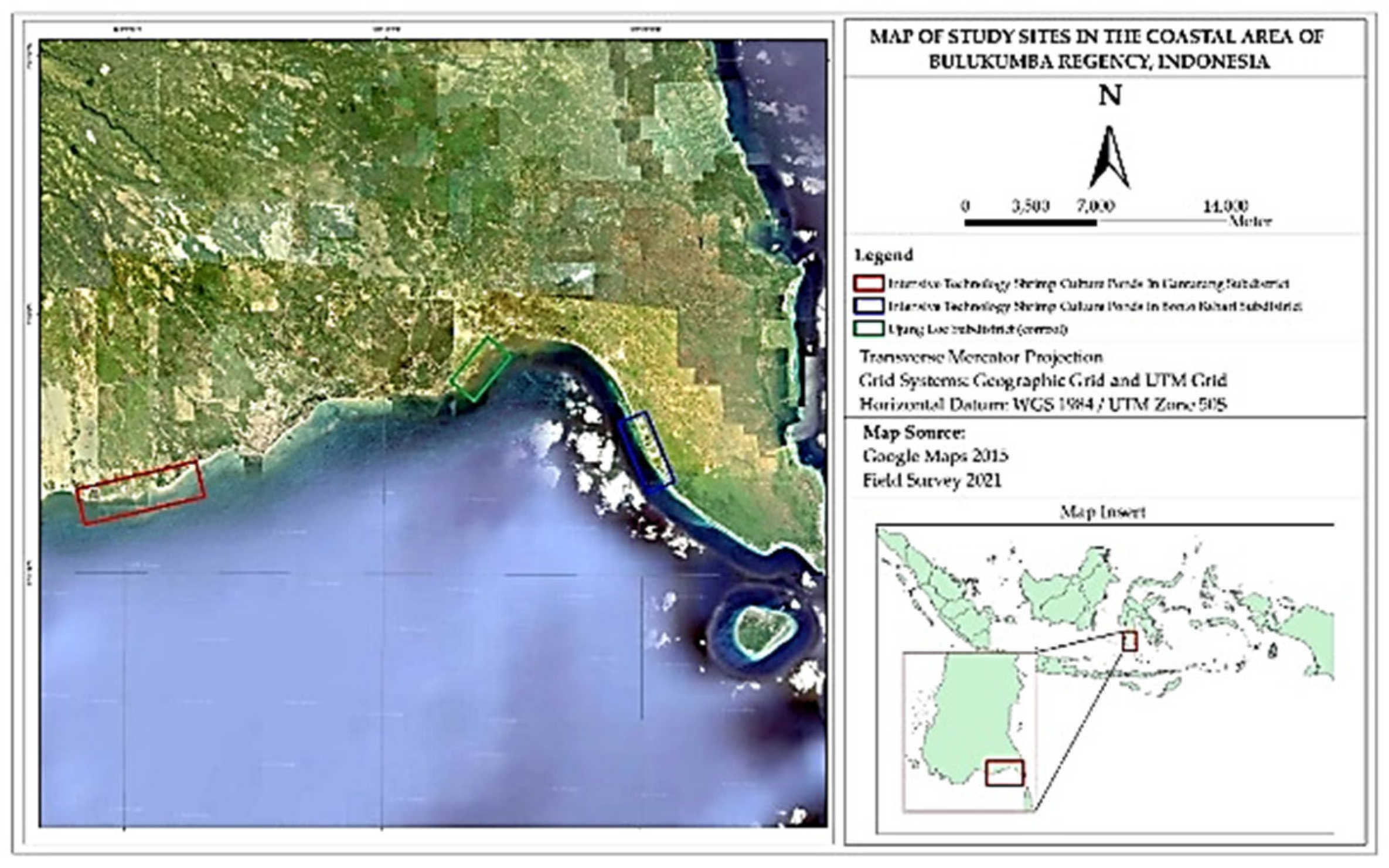Sustainability | Free Full-Text | Temporal and Spatial Analysis of Coastal  Water Quality to Support Application of Whiteleg Shrimp Litopenaeus  vannamei Intensive Pond Technology
