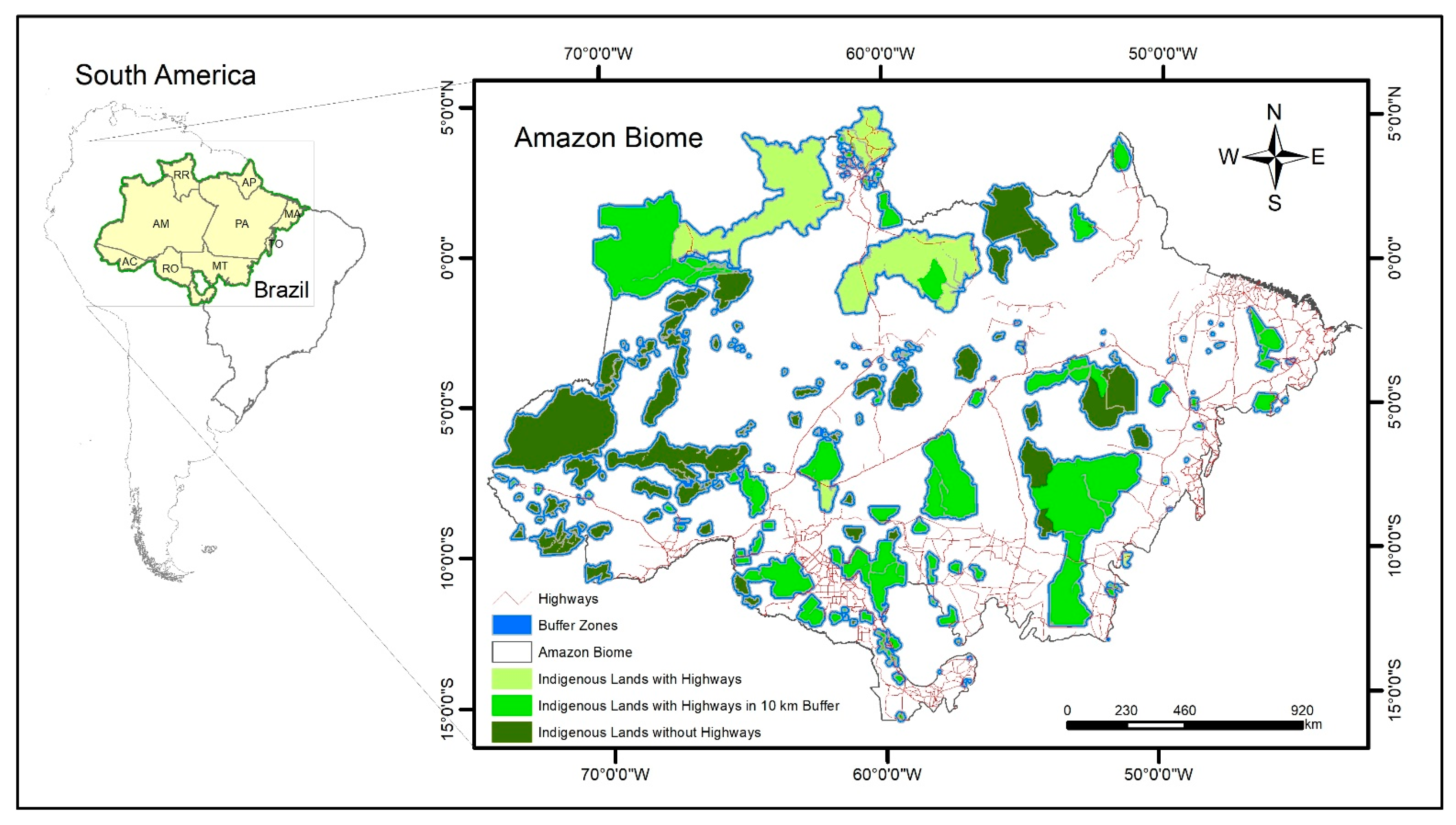 Sustainability | Free Full-Text | Highway Network and Fire Occurrence in  Amazonian Indigenous Lands | HTML