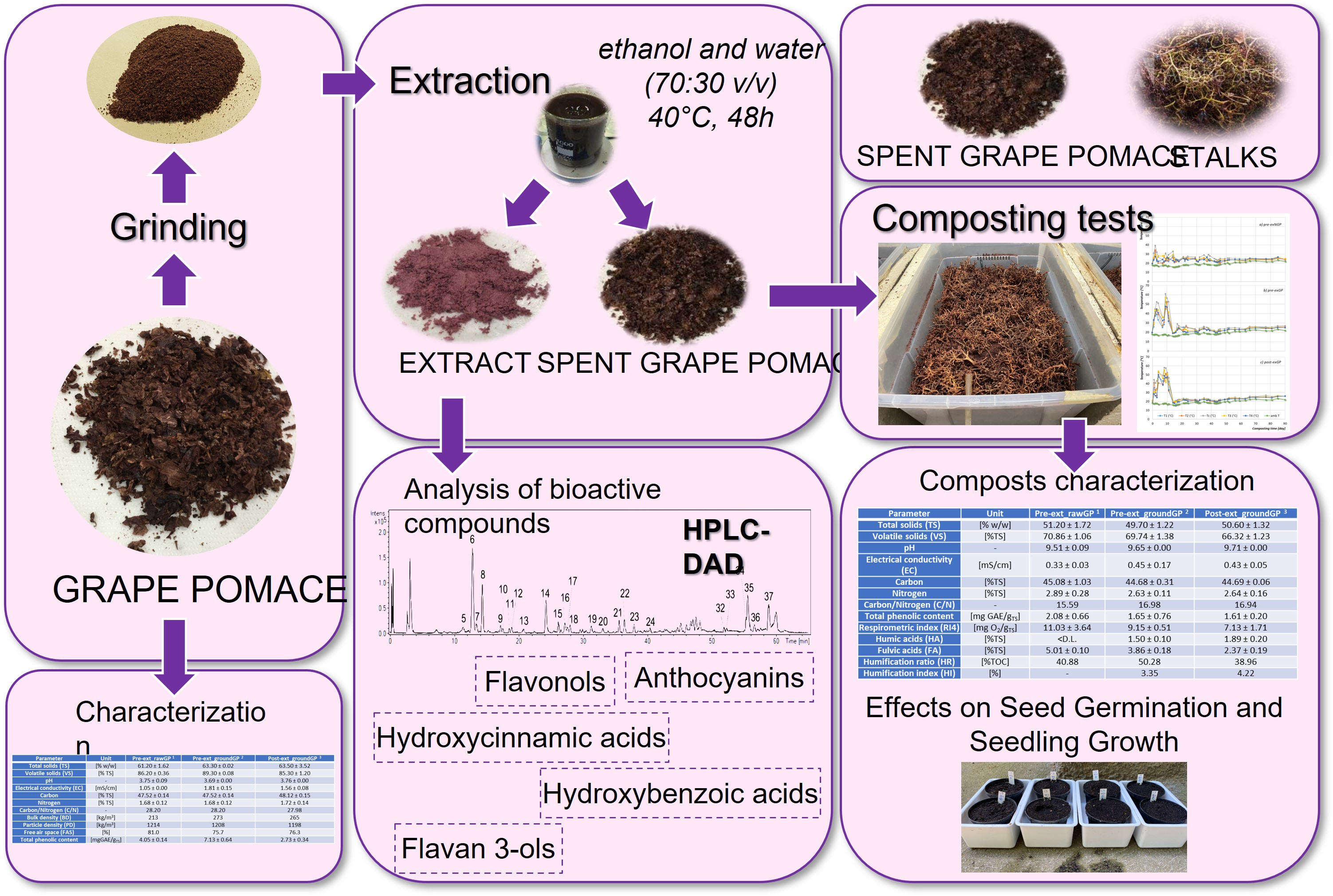 Sustainability | Free Full-Text | Combining Different Approaches for Grape  Pomace Valorization: Polyphenols Extraction and Composting of the Exhausted  Biomass