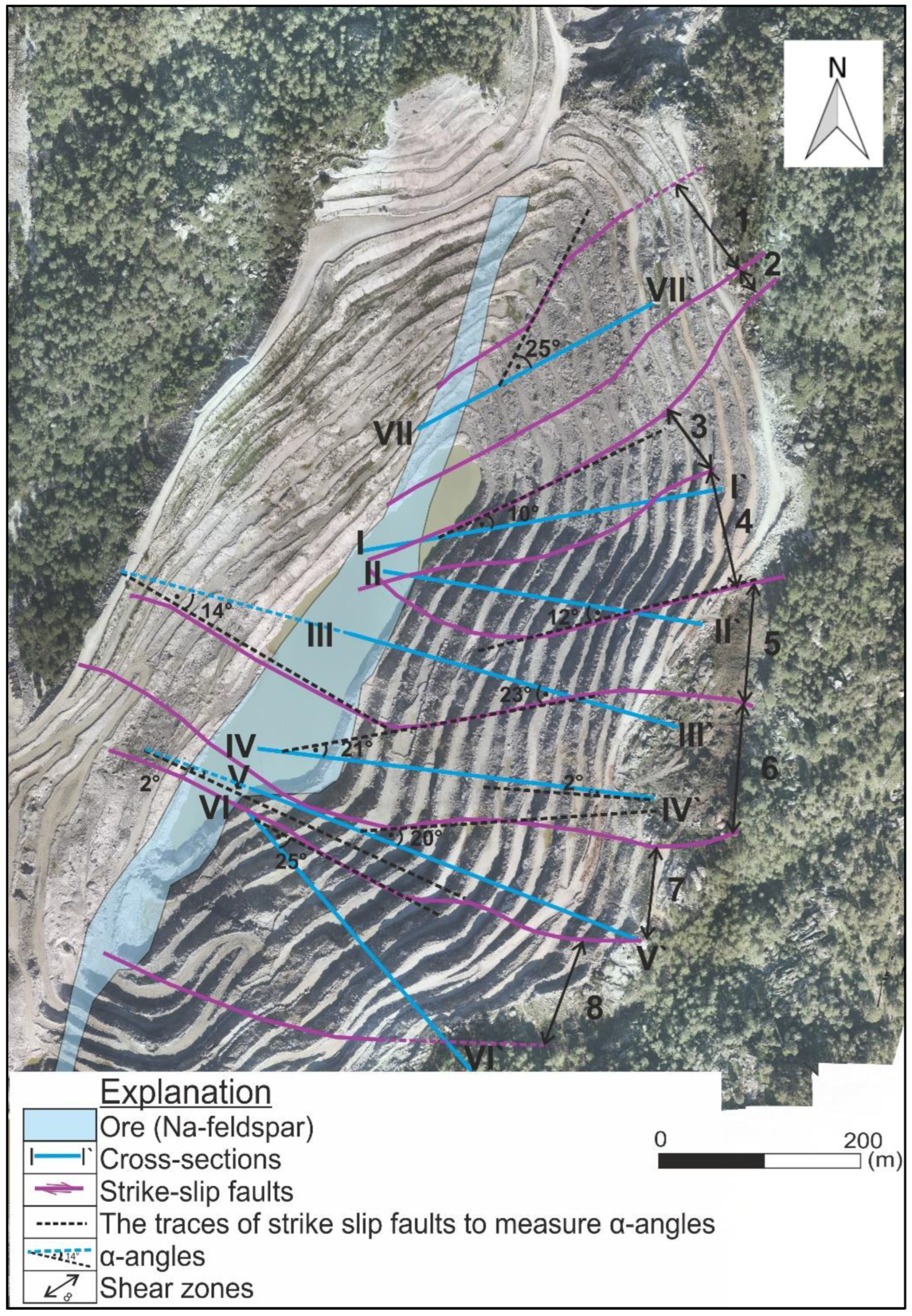 Cliff cross section through the Nubra fault strand in Yulskam
