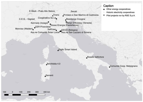 Map with context locations indicated. Map: Sovrintendenza