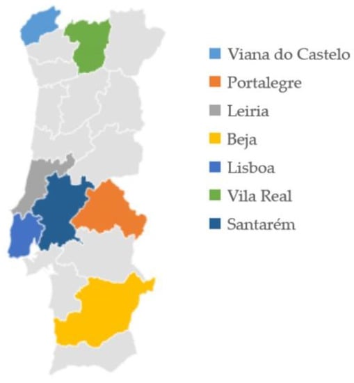 O mapa vitivinícola de Portugal.