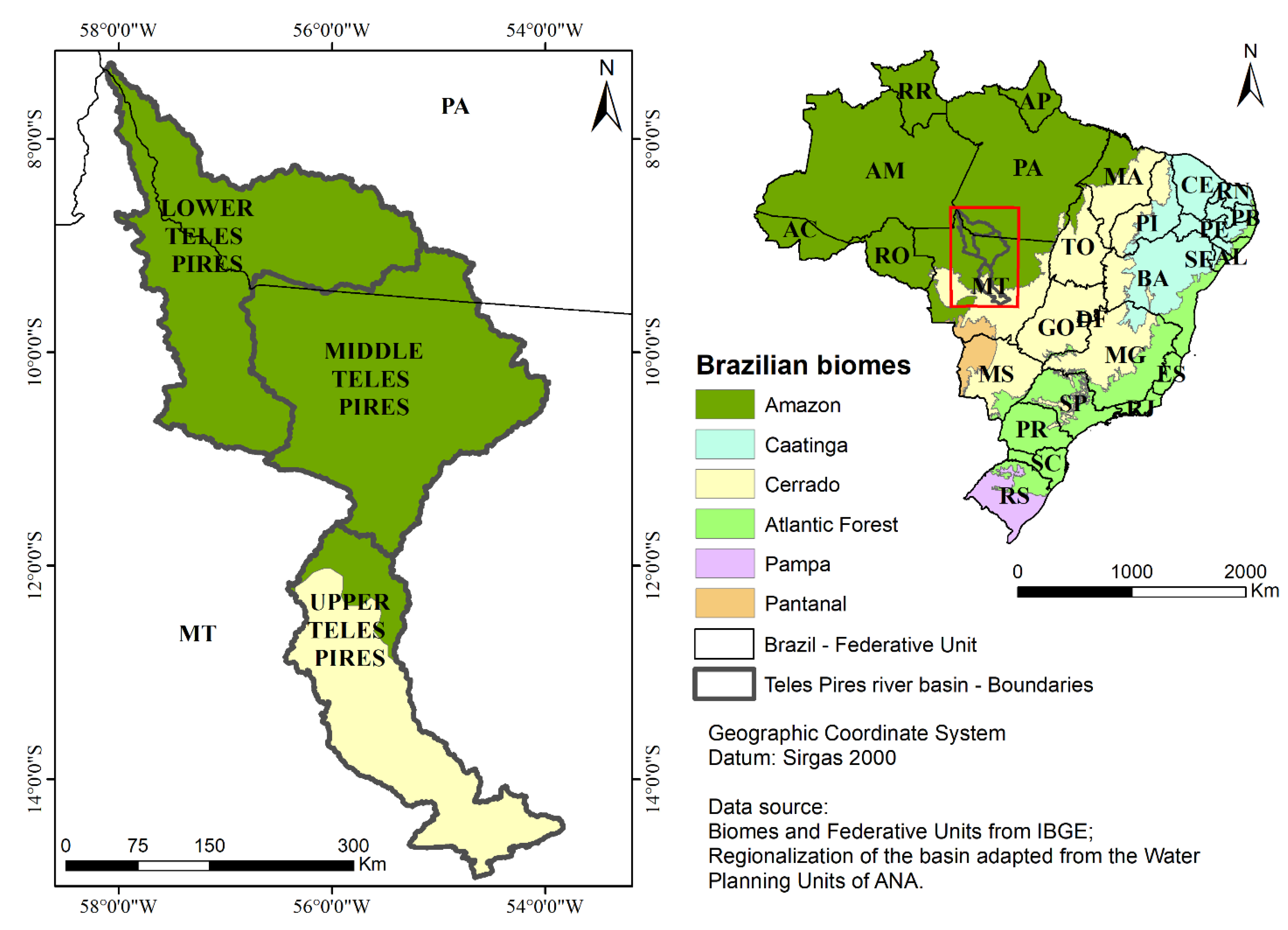 Sustainability | Free Full-Text | Land Use Changes in the Teles Pires River  Basin&rsquo;s Amazon and Cerrado Biomes, Brazil, 1986&ndash;2020