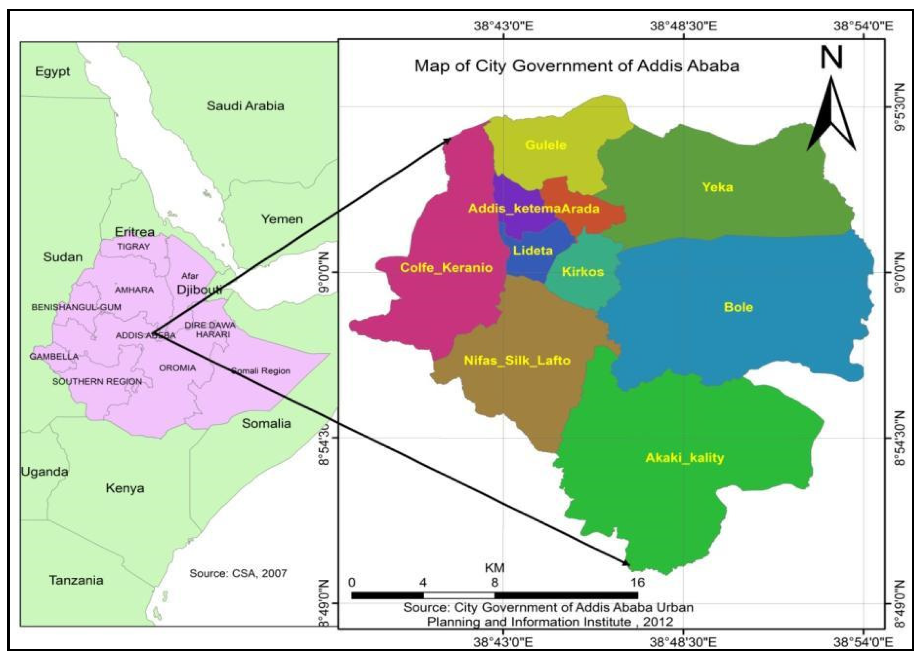 Addis Ababa Lideta Map