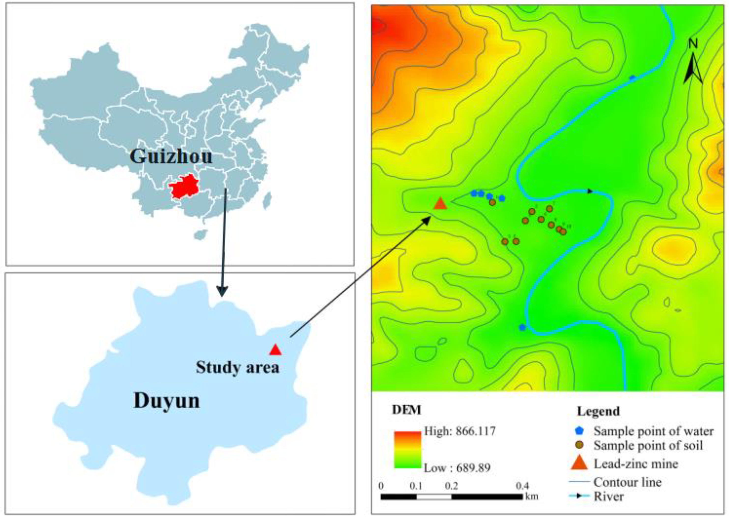Toxics | Free Full-Text | Risk Assessment of Heavy Metal in Farmlands and  Crops Near Pb&ndash;Zn Mine Tailing Ponds in Niujiaotang, China