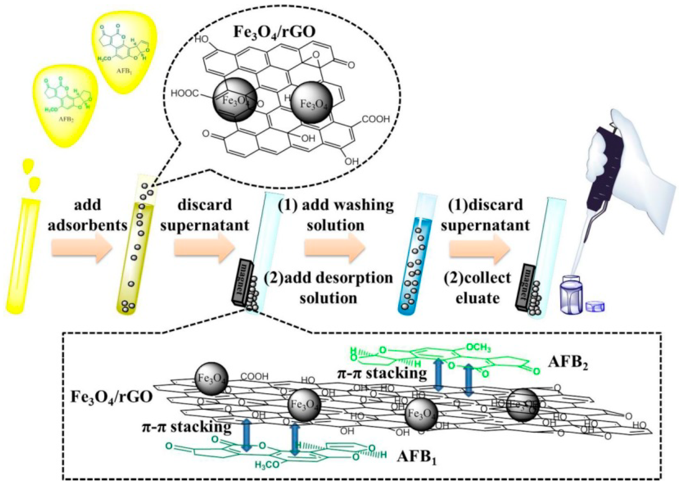 Determination of Aflatoxin B1 and B2 in Vegetable Oils Using Fe3O4/rGO Magnetic Solid Phase Extraction Coupled with High-Performance Liquid Chromatography Fluorescence with Post-Column Photochemical Derivatization
