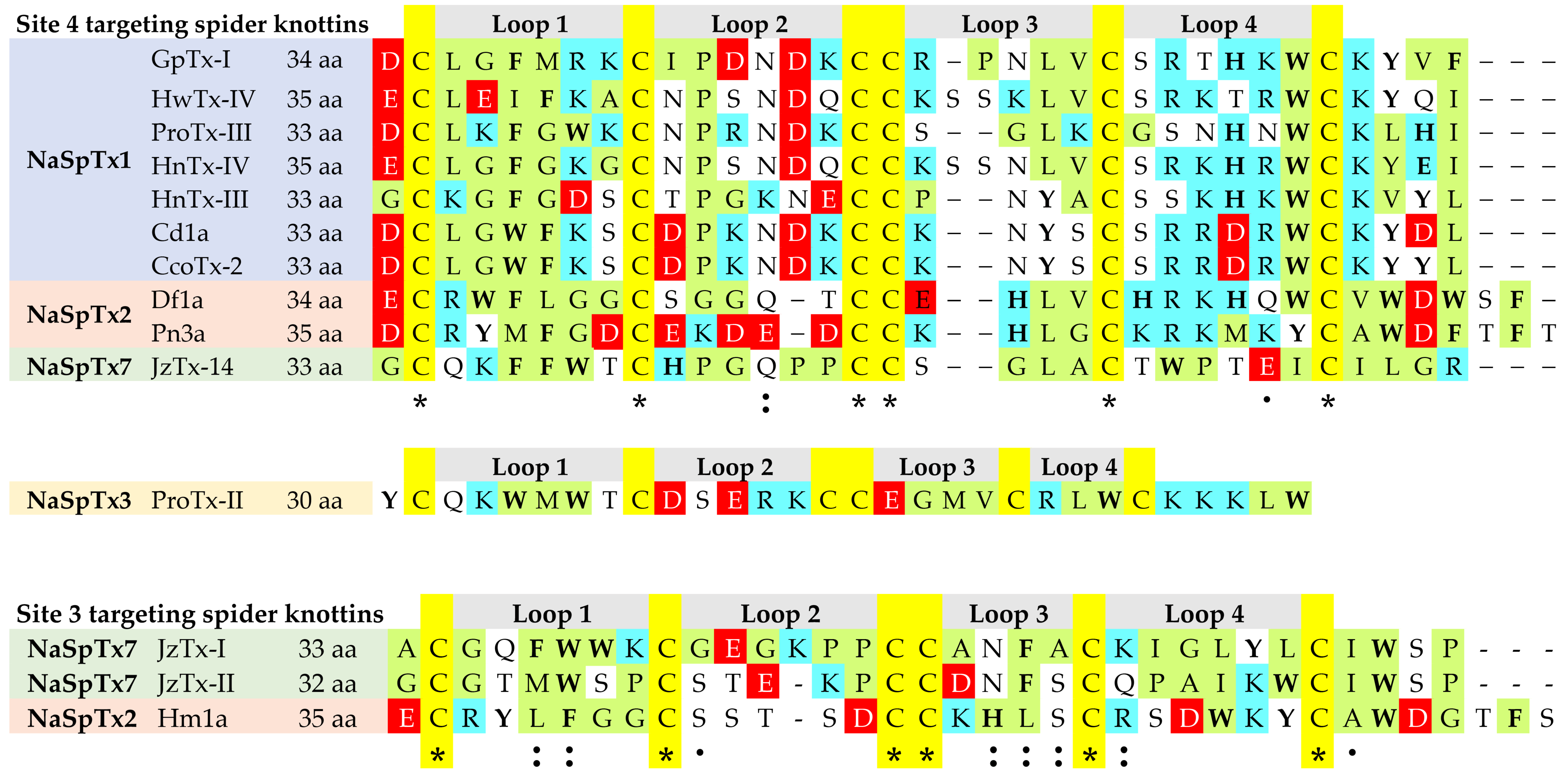 Toxins Free Full Text Spider Knottin Pharmacology At Voltage Gated Sodium Channels And Their Potential To Modulate Pain Pathways Html