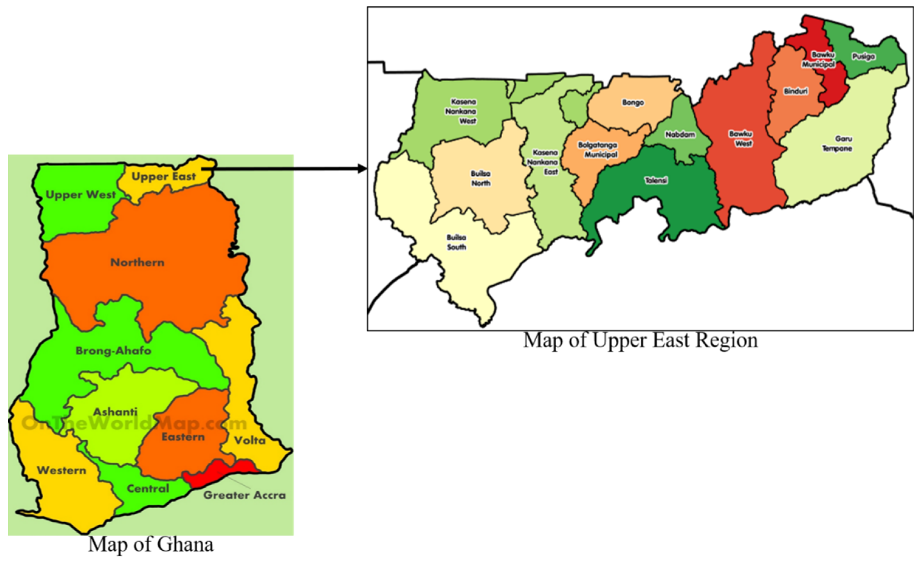 Upper East Region Map Tropicalmed | Free Full-Text | Dog Owners' Knowledge About Rabies And Other  Factors That Influence Canine Anti-Rabies Vaccination In The Upper East  Region Of Ghana