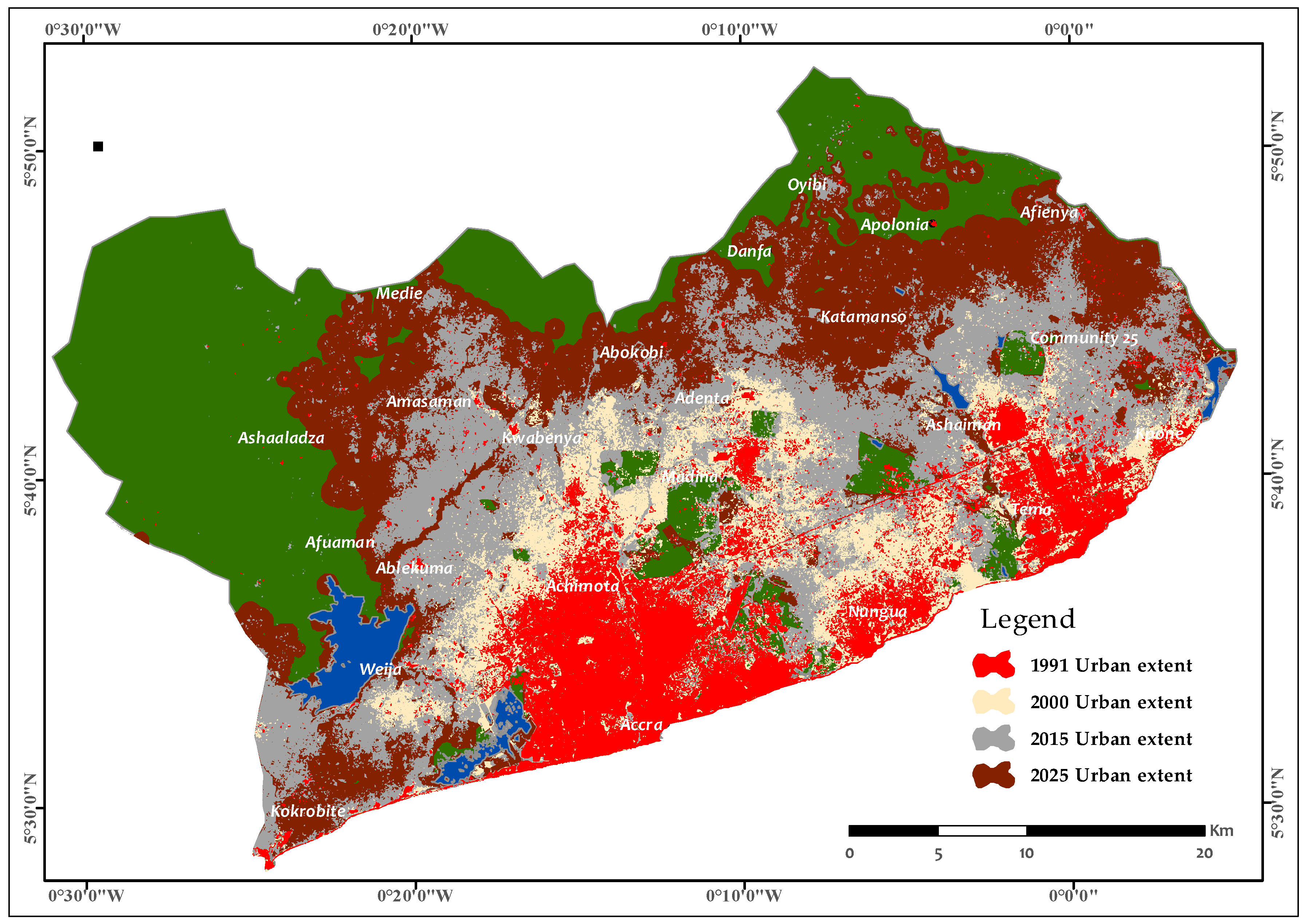 Map Of Accra Metropolitan Area Urban Science | Free Full-Text | Land-Use/Land-Cover Change Analysis And  Urban Growth Modelling In The Greater Accra Metropolitan Area (Gama), Ghana  | Html