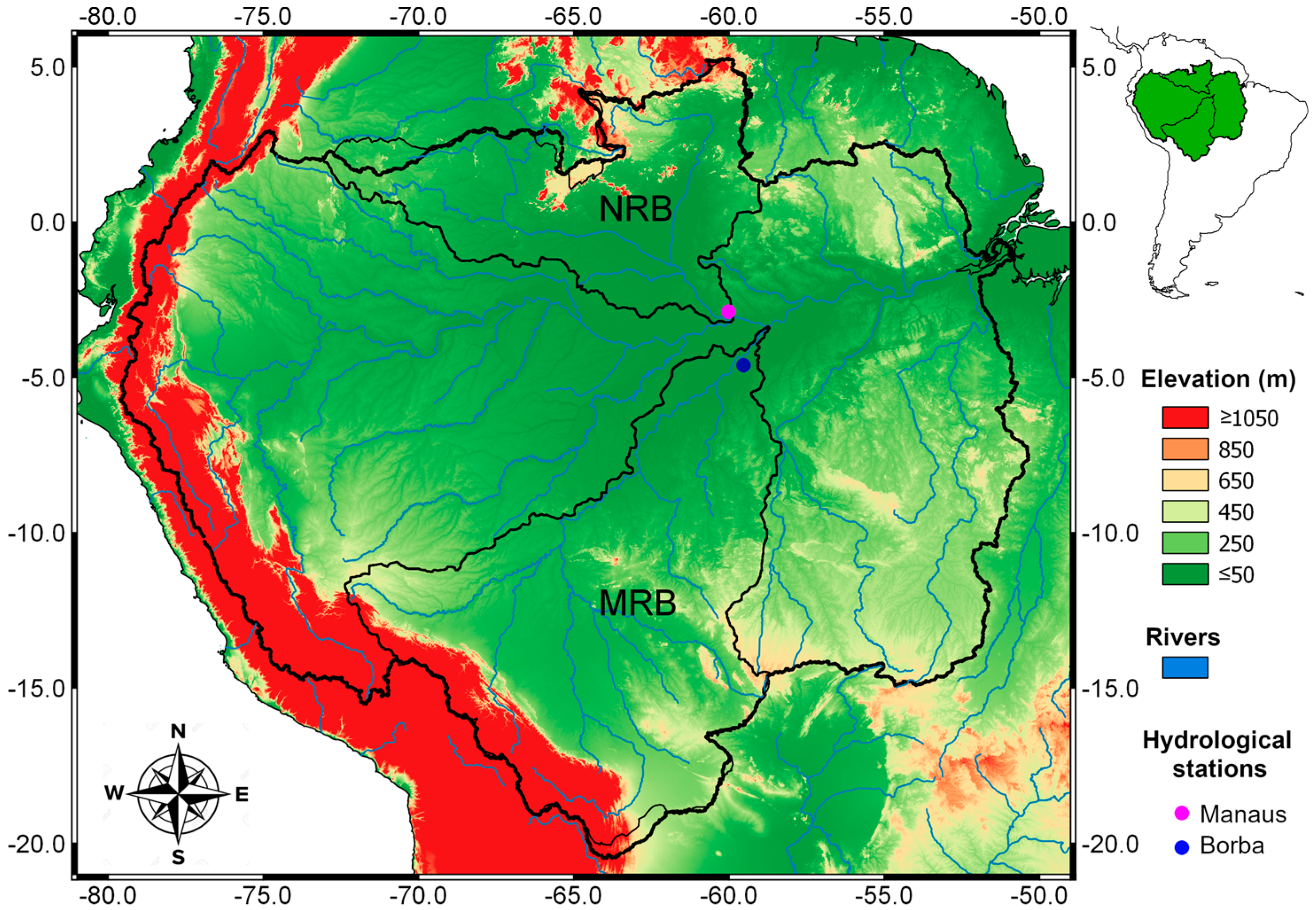 Water | Free Full-Text | The Atmospheric Branch of the Hydrological Cycle  over the Negro and Madeira River Basins in the Amazon Region