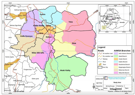 Megenagna Addis Ababa Map Water | Free Full-Text | Development Of A Generic Domestic Water Security  Index, And Its Application In Addis Ababa, Ethiopia | Html