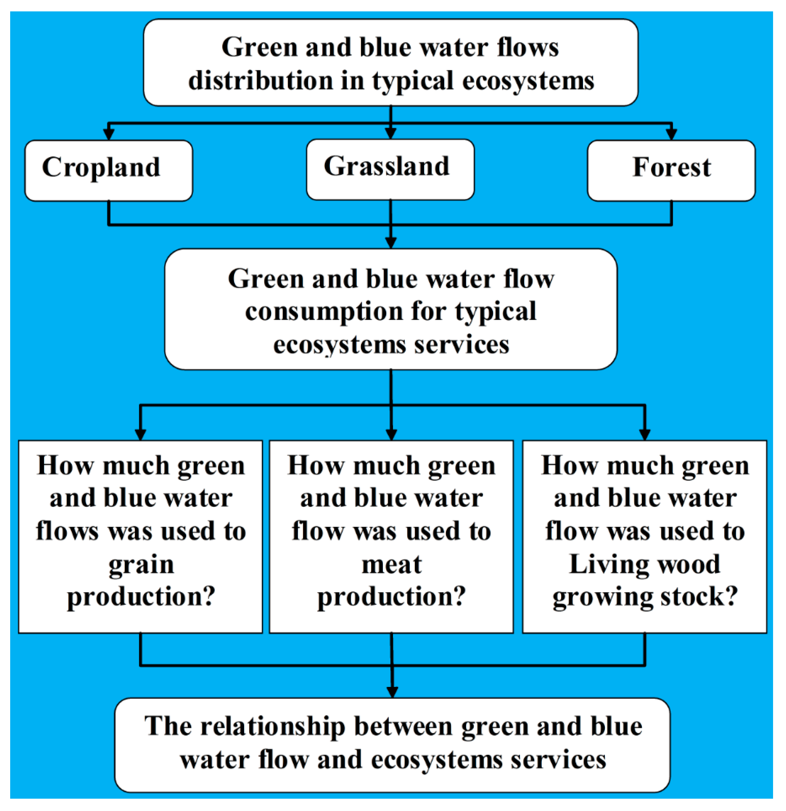 Water Free Full Text A Spatial And Temporal Study Of The Green And Blue Water Flow Distribution In Typical Ecosystems And Its Ecosystem Services Function In An Arid Basin Html