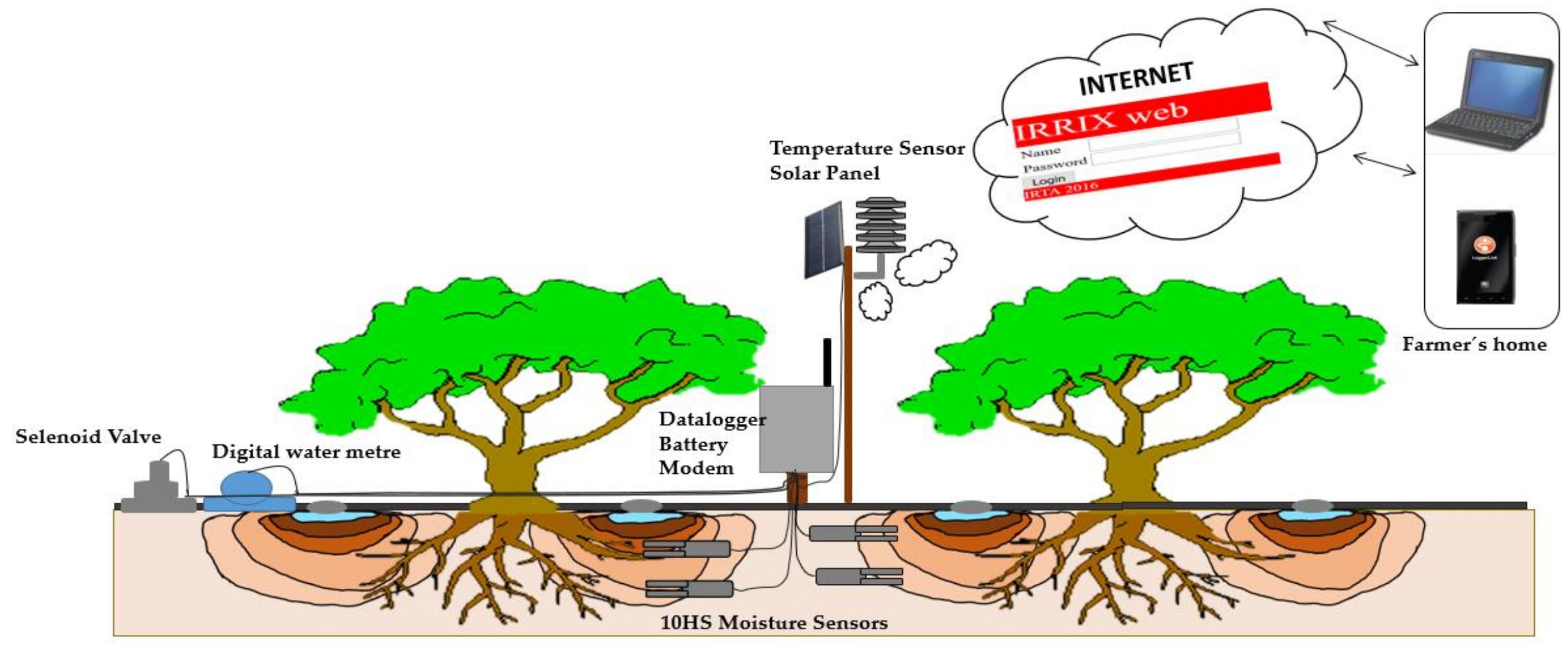 Water | Free Full-Text | Using Soil Moisture Sensors for Automated  Irrigation Scheduling in a Plum Crop | HTML
