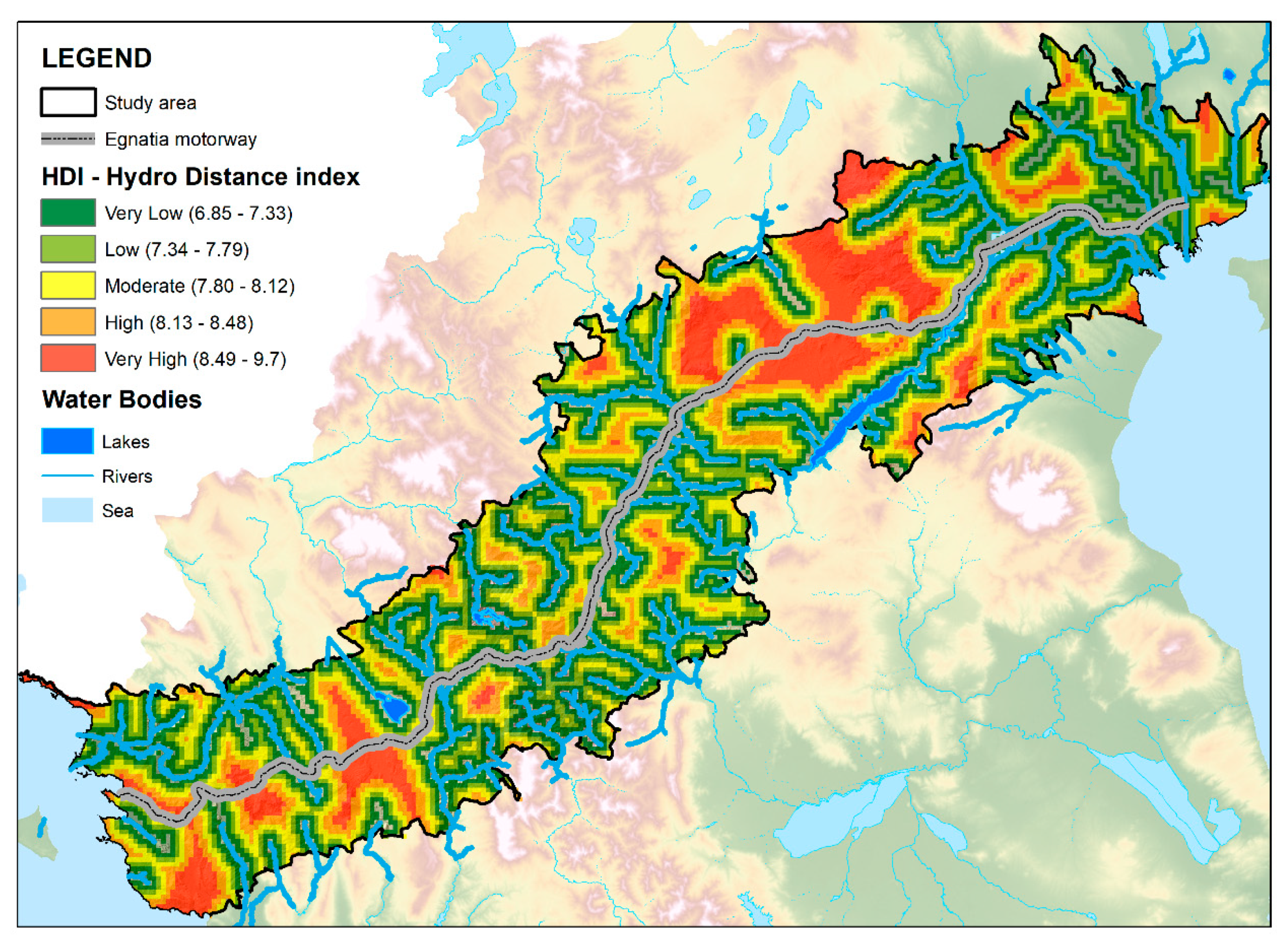 Distance By Water Map Water | Free Full-Text | Identifying Spatially Correlated Patterns Between  Surface Water And Frost Risk Using Eo Data And Geospatial Indices | Html