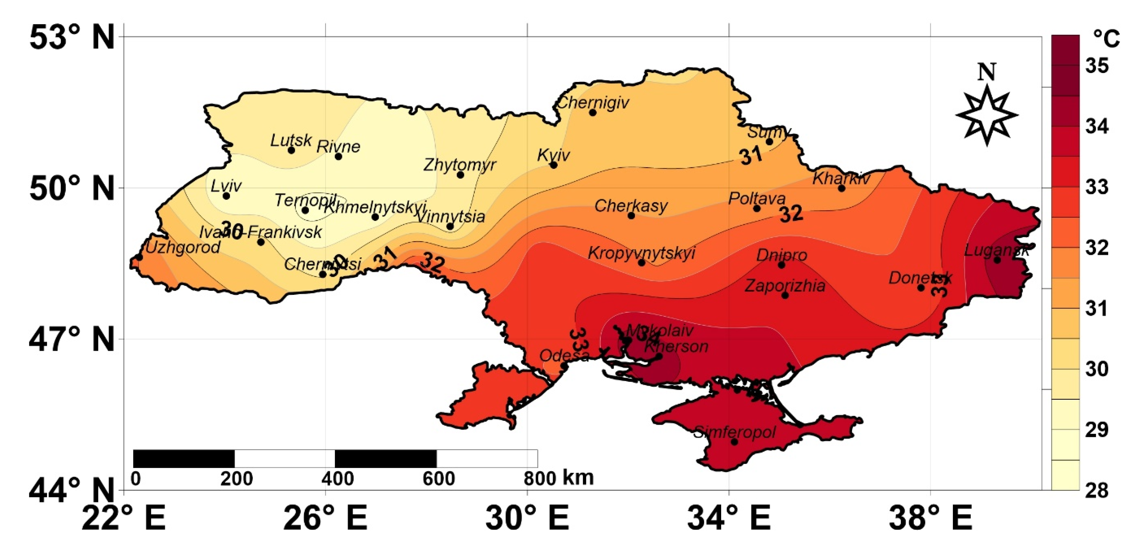 Water Free FullText Indexing of Heatwaves in Ukraine