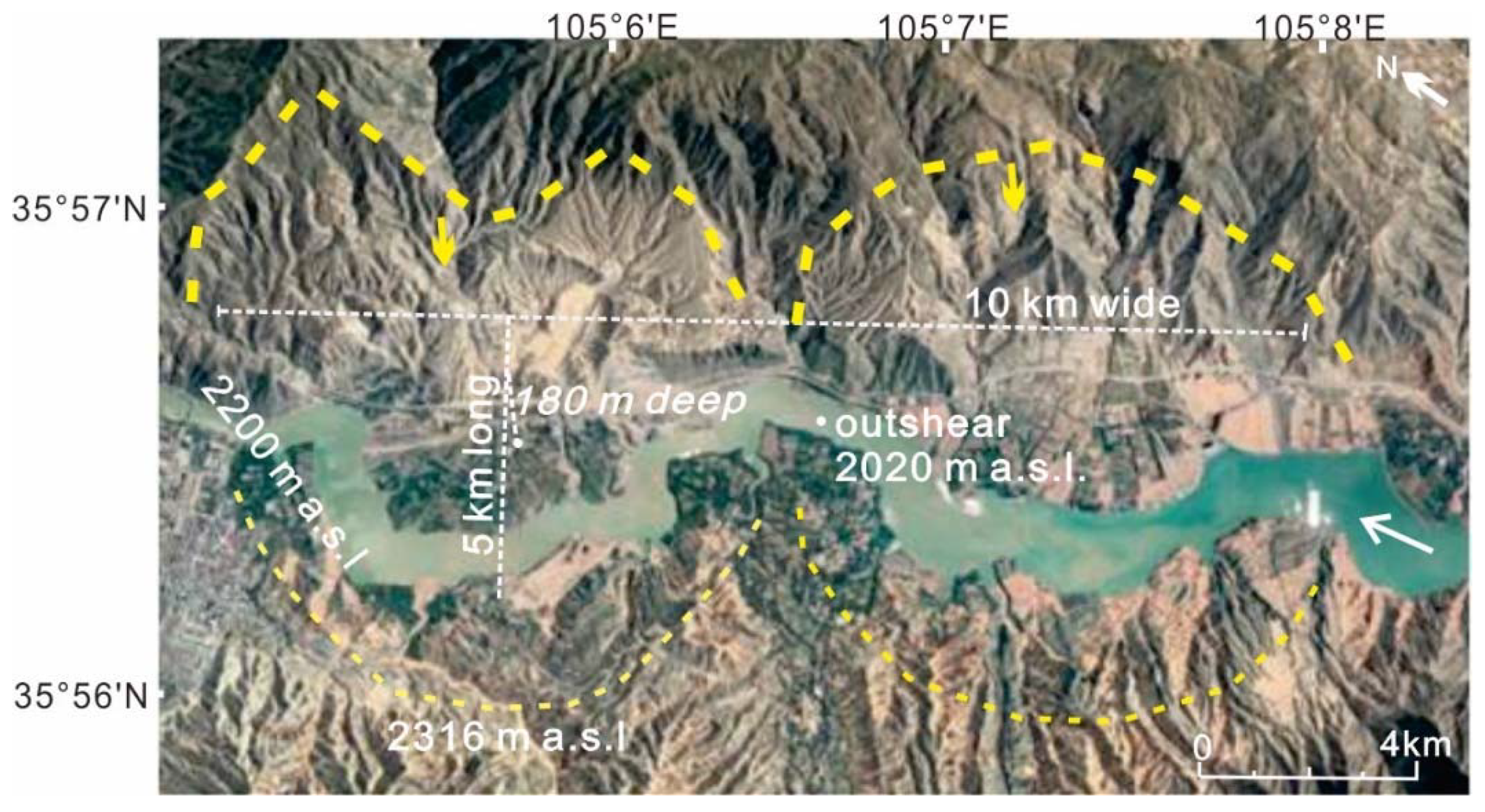 Water | Free Full-Text | Geomorphic Effects of a Dammed Pleistocene Lake  Formed by Landslides along the Upper Yellow River | HTML