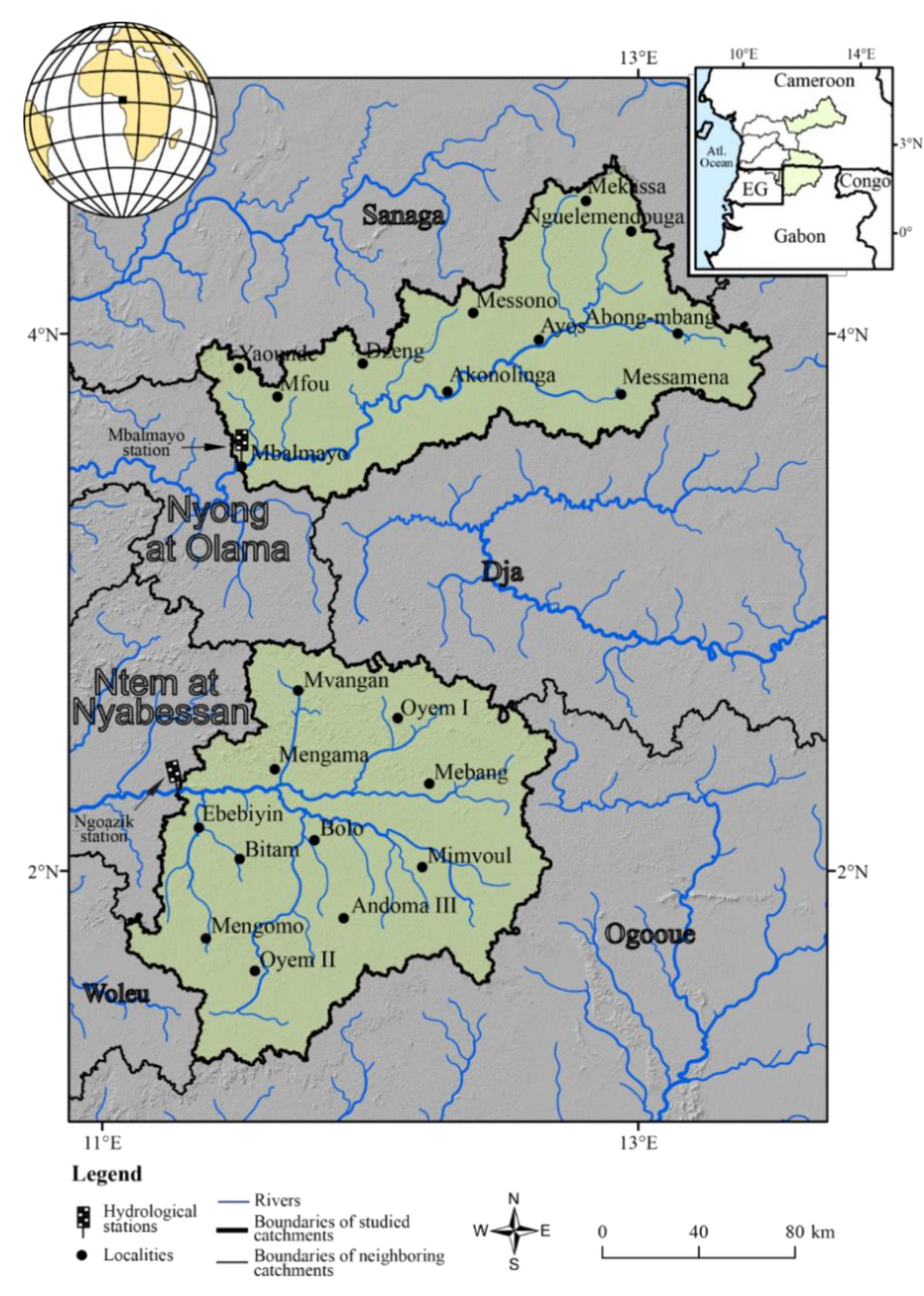 Water | Free Full-Text | Anthropization and Climate Change: Impact on the  Discharges of Forest Watersheds in Central Africa | HTML
