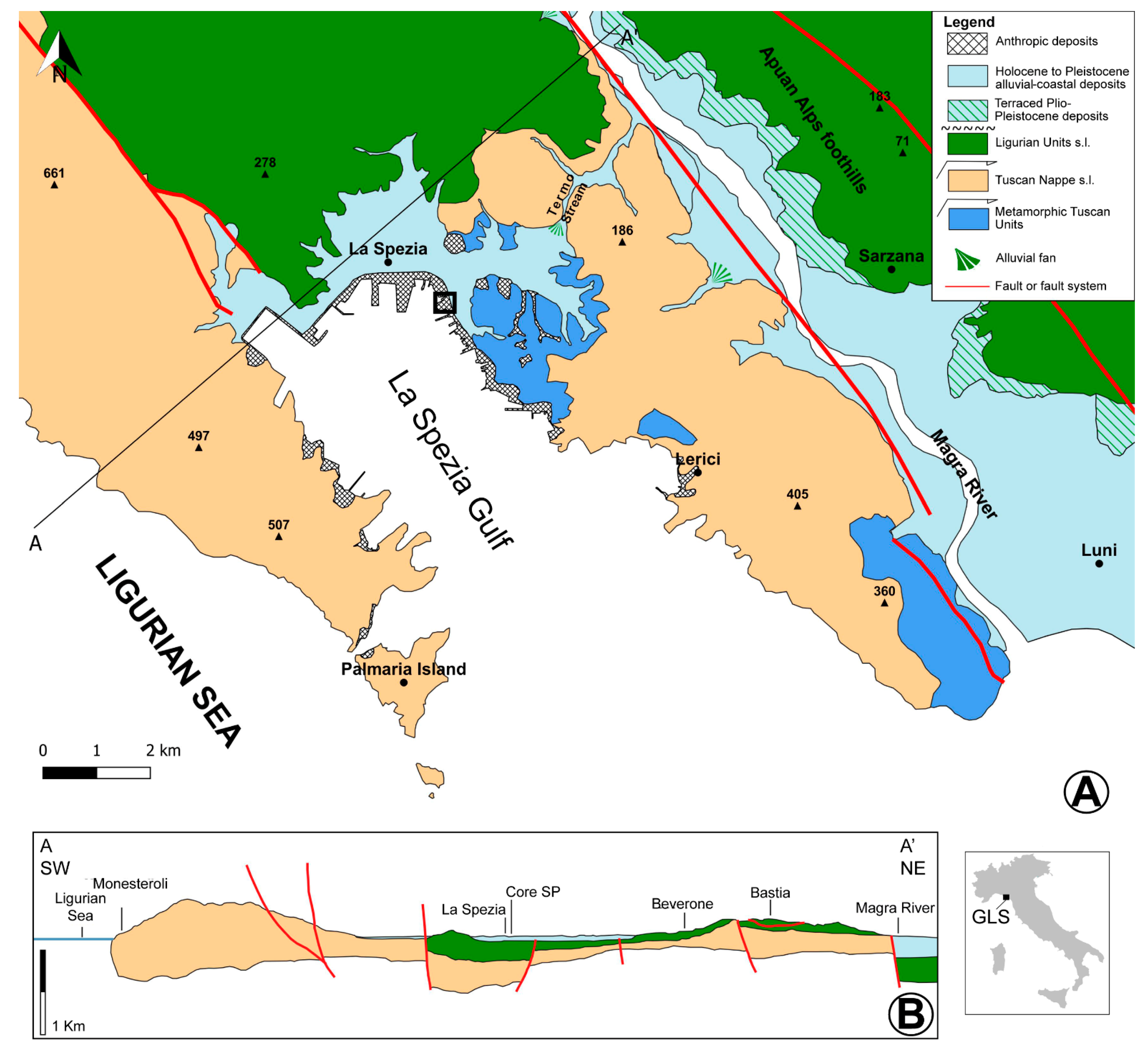 Water | Free Full-Text | Late Quaternary Landscape Dynamics at the La  Spezia Gulf (NW Italy): A Multi-Proxy Approach Reveals Environmental  Variability within a Rocky Embayment