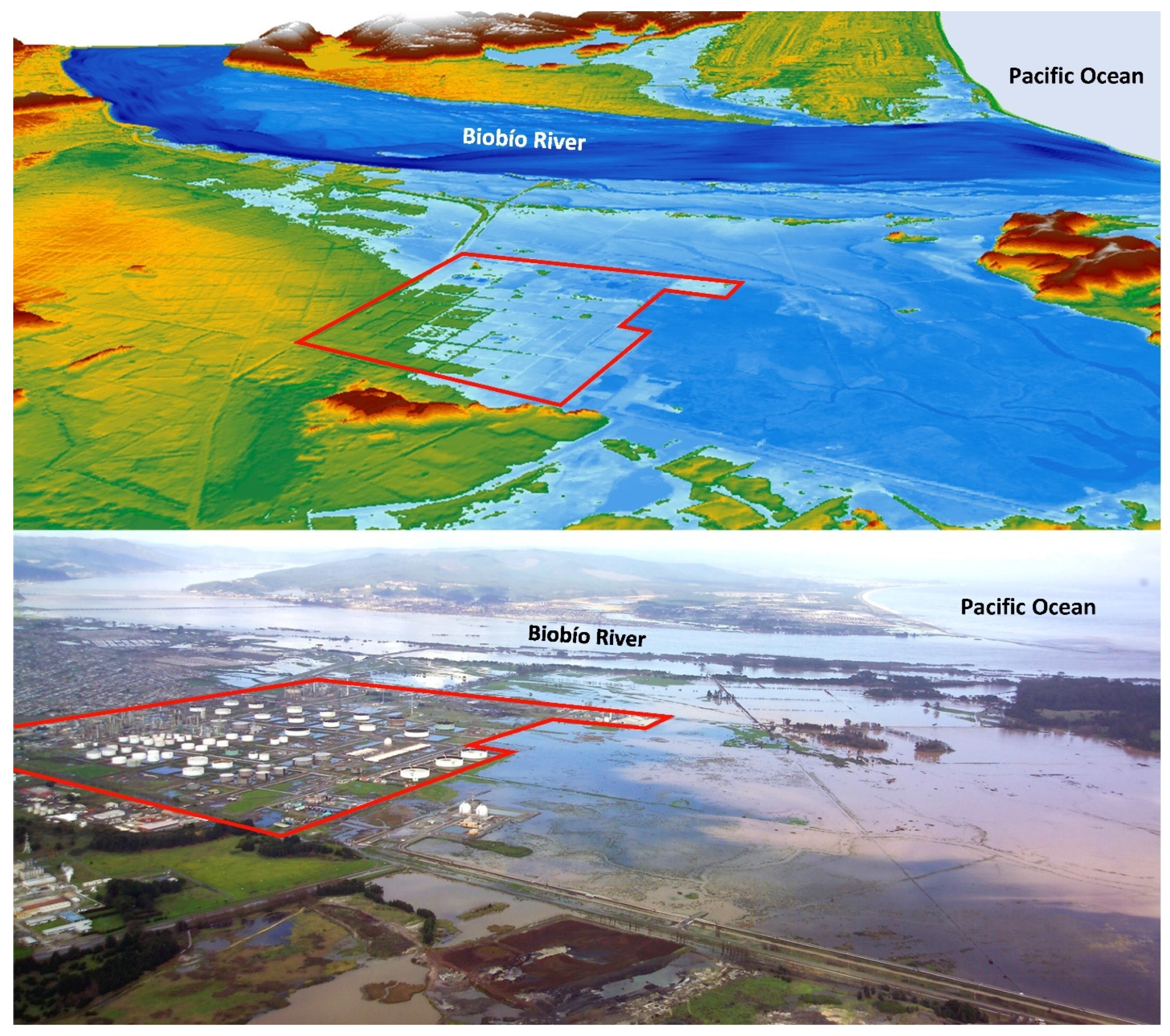 Water | Free Full-Text | Impacts of Climate Change Induced Sea Level Rise,  Flow Increase and Vegetation Encroachment on Flood Hazard in the  Biob&iacute;o River, Chile
