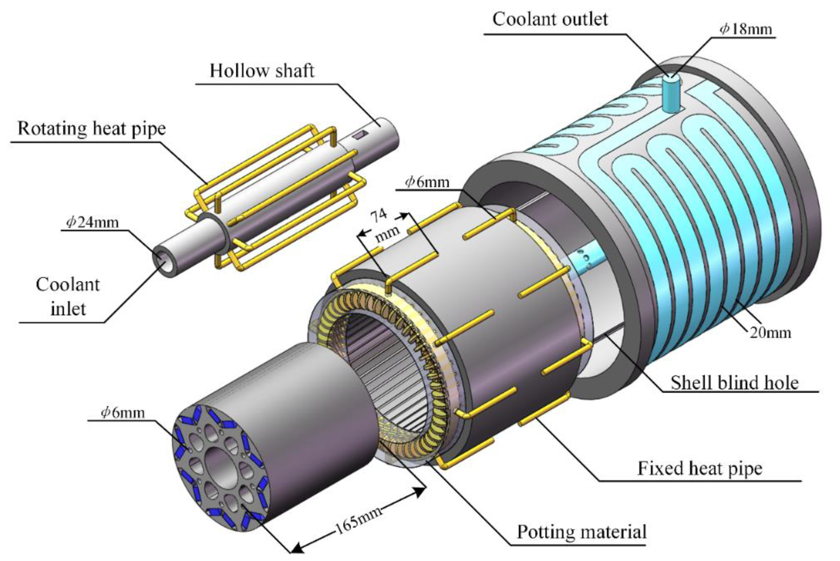 WEVJ | Free Full-Text | Temperature Field Calculation of the Hybrid Heat  Pipe Cooled Permanent Magnet Synchronous Motor for Electric Vehicles Based  on Equivalent Thermal Network Method