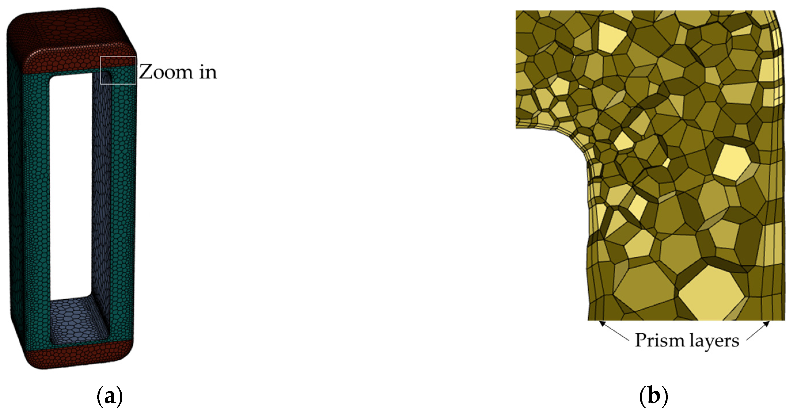 Cross section of the 3D mesh to illustrate the prism layer mesh at the